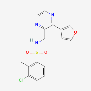 molecular formula C16H14ClN3O3S B2896033 3-chloro-N-((3-(furan-3-yl)pyrazin-2-yl)methyl)-2-methylbenzenesulfonamide CAS No. 2034423-91-9