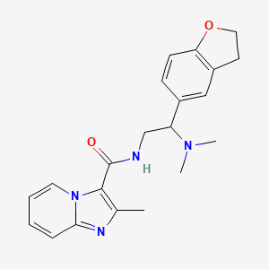 molecular formula C21H24N4O2 B2896036 N-[2-(2,3-Dihydro-1-benzofuran-5-YL)-2-(dimethylamino)ethyl]-2-methylimidazo[1,2-A]pyridine-3-carboxamide CAS No. 1428367-26-3