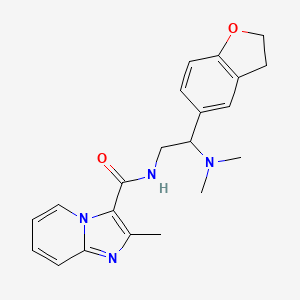 molecular formula C21H24N4O2 B2896036 N-(2-(2,3-dihydrobenzofuran-5-yl)-2-(dimethylamino)ethyl)-2-methylimidazo[1,2-a]pyridine-3-carboxamide CAS No. 1428367-26-3