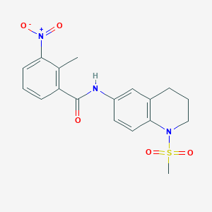 molecular formula C18H19N3O5S B2896045 N-(1-methanesulfonyl-1,2,3,4-tetrahydroquinolin-6-yl)-2-methyl-3-nitrobenzamide CAS No. 941929-75-5