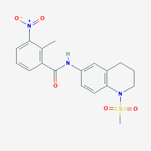 2-methyl-N-(1-methylsulfonyl-3,4-dihydro-2H-quinolin-6-yl)-3-nitrobenzamide