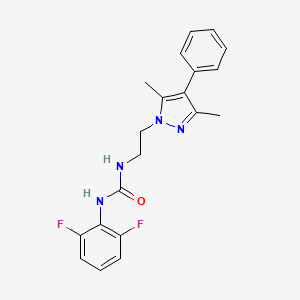 molecular formula C20H20F2N4O B2896046 1-(2,6-difluorophenyl)-3-(2-(3,5-dimethyl-4-phenyl-1H-pyrazol-1-yl)ethyl)urea CAS No. 2034552-03-7