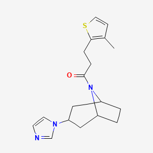 molecular formula C18H23N3OS B2896051 1-[3-(1H-imidazol-1-yl)-8-azabicyclo[3.2.1]octan-8-yl]-3-(3-methylthiophen-2-yl)propan-1-one CAS No. 2320575-10-6
