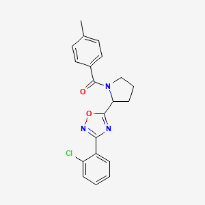 3-(2-Chlorophenyl)-5-[1-(4-methylbenzoyl)pyrrolidin-2-yl]-1,2,4-oxadiazole