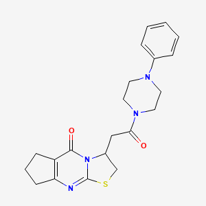 3-(2-oxo-2-(4-phenylpiperazin-1-yl)ethyl)-2,3,7,8-tetrahydrocyclopenta[d]thiazolo[3,2-a]pyrimidin-5(6H)-one