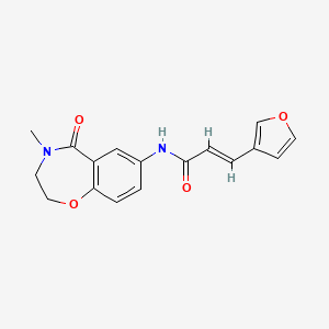 molecular formula C17H16N2O4 B2896115 (E)-3-(furan-3-yl)-N-(4-methyl-5-oxo-2,3,4,5-tetrahydrobenzo[f][1,4]oxazepin-7-yl)acrylamide CAS No. 1448140-08-6