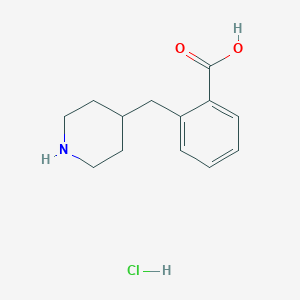 molecular formula C13H18ClNO2 B2896119 2-(哌啶-4-基甲基)苯甲酸；盐酸盐 CAS No. 2305252-43-9