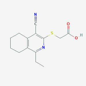 molecular formula C14H16N2O2S B2896122 (4-Cyano-1-ethyl-5,6,7,8-tetrahydro-isoquinolin-3-ylsulfanyl)-acetic acid CAS No. 95546-61-5