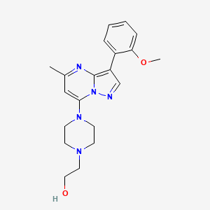 molecular formula C20H25N5O2 B2896123 2-(4-(3-(2-Methoxyphenyl)-5-methylpyrazolo[1,5-a]pyrimidin-7-yl)piperazin-1-yl)ethanol CAS No. 903207-02-3