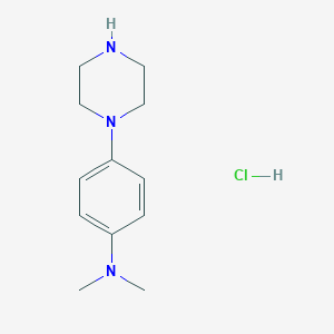 molecular formula C12H20ClN3 B2896127 N,N-dimethyl-4-(piperazin-1-yl)aniline hydrochloride CAS No. 2411248-02-5