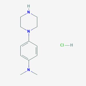 molecular formula C12H20ClN3 B2896127 N,N-Dimethyl-4-piperazin-1-ylaniline;hydrochloride CAS No. 2411248-02-5