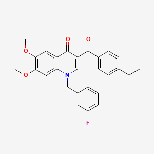 B2896130 3-(4-ethylbenzoyl)-1-(3-fluorobenzyl)-6,7-dimethoxyquinolin-4(1H)-one CAS No. 866727-18-6