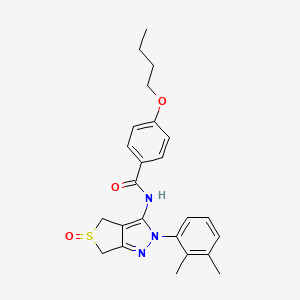 molecular formula C24H27N3O3S B2896131 4-butoxy-N-[2-(2,3-dimethylphenyl)-5-oxo-4,6-dihydrothieno[3,4-c]pyrazol-3-yl]benzamide CAS No. 1020453-25-1