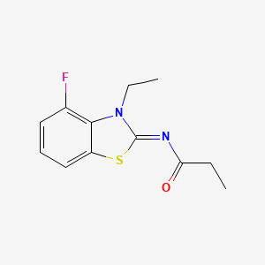 molecular formula C12H13FN2OS B2896137 N-[(2Z)-3-ethyl-4-fluoro-2,3-dihydro-1,3-benzothiazol-2-ylidene]propanamide CAS No. 868375-40-0