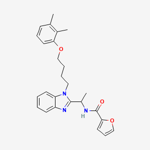 molecular formula C26H29N3O3 B2896161 N-(1-{1-[4-(2,3-dimethylphenoxy)butyl]-1H-1,3-benzodiazol-2-yl}ethyl)furan-2-carboxamide CAS No. 919972-44-4