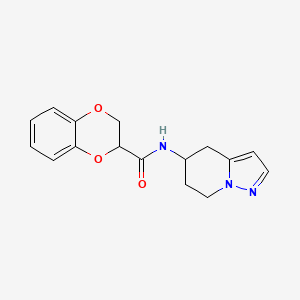 molecular formula C16H17N3O3 B2896169 N-{4H,5H,6H,7H-pyrazolo[1,5-a]pyridin-5-yl}-2,3-dihydro-1,4-benzodioxine-2-carboxamide CAS No. 2034258-54-1