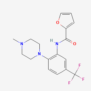 molecular formula C17H18F3N3O2 B2896279 N-[2-(4-methylpiperazin-1-yl)-5-(trifluoromethyl)phenyl]furan-2-carboxamide CAS No. 866134-08-9