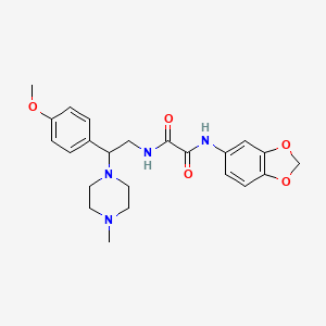 molecular formula C23H28N4O5 B2896297 N-(2H-1,3-benzodioxol-5-yl)-N'-[2-(4-methoxyphenyl)-2-(4-methylpiperazin-1-yl)ethyl]ethanediamide CAS No. 898432-08-1