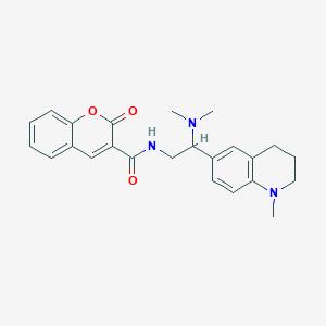molecular formula C24H27N3O3 B2896327 N-(2-(dimethylamino)-2-(1-methyl-1,2,3,4-tetrahydroquinolin-6-yl)ethyl)-2-oxo-2H-chromene-3-carboxamide CAS No. 922032-93-7