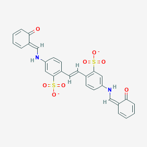 molecular formula C28H20N2O8S2-2 B289635 5-[[(Z)-(6-oxocyclohexa-2,4-dien-1-ylidene)methyl]amino]-2-[(E)-2-[4-[[(E)-(6-oxocyclohexa-2,4-dien-1-ylidene)methyl]amino]-2-sulfonatophenyl]ethenyl]benzenesulfonate 