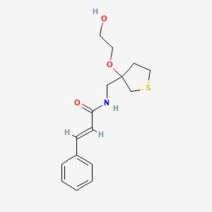 molecular formula C16H21NO3S B2896377 N-((3-(2-hydroxyethoxy)tetrahydrothiophen-3-yl)methyl)cinnamamide CAS No. 2321333-30-4