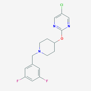 molecular formula C16H16ClF2N3O B2896413 5-Chloro-2-({1-[(3,5-difluorophenyl)methyl]piperidin-4-yl}oxy)pyrimidine CAS No. 2415522-45-9