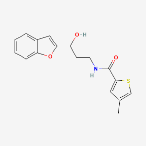 molecular formula C17H17NO3S B2896414 N-[3-(1-BENZOFURAN-2-YL)-3-HYDROXYPROPYL]-4-METHYLTHIOPHENE-2-CARBOXAMIDE CAS No. 1448033-61-1