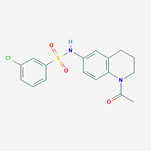 molecular formula C17H17ClN2O3S B2896428 N-(1-acetyl-1,2,3,4-tetrahydroquinolin-6-yl)-3-chlorobenzene-1-sulfonamide CAS No. 1005293-04-8