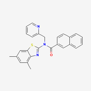 molecular formula C26H21N3OS B2896488 N-(4,6-dimethylbenzo[d]thiazol-2-yl)-N-(pyridin-2-ylmethyl)-2-naphthamide CAS No. 923070-91-1