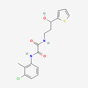 molecular formula C16H17ClN2O3S B2896523 N'-(3-chloro-2-methylphenyl)-N-[3-hydroxy-3-(thiophen-2-yl)propyl]ethanediamide CAS No. 1421532-56-0
