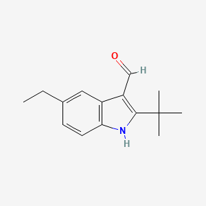 molecular formula C15H19NO B2896564 2-(tert-Butyl)-5-ethyl-1H-indole-3-carbaldehyde CAS No. 588670-11-5