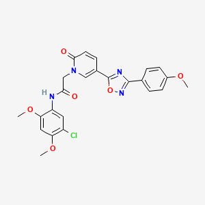 molecular formula C24H21ClN4O6 B2896572 N-(5-chloro-2,4-dimethoxyphenyl)-2-{5-[3-(4-methoxyphenyl)-1,2,4-oxadiazol-5-yl]-2-oxo-1,2-dihydropyridin-1-yl}acetamide CAS No. 1113105-52-4