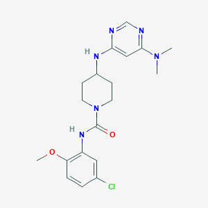 molecular formula C19H25ClN6O2 B2896584 N-(5-chloro-2-methoxyphenyl)-4-{[6-(dimethylamino)pyrimidin-4-yl]amino}piperidine-1-carboxamide CAS No. 2415543-38-1