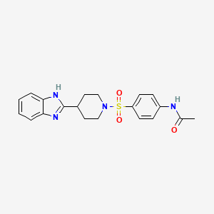 molecular formula C20H22N4O3S B2896609 N-{4-[4-(1H-Benzoimidazol-2-yl)-piperidine-1-sulfonyl]-phenyl}-acetamide CAS No. 605628-23-7