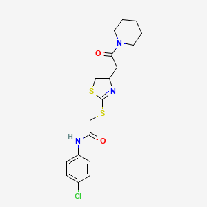 B2896619 N-(4-chlorophenyl)-2-((4-(2-oxo-2-(piperidin-1-yl)ethyl)thiazol-2-yl)thio)acetamide CAS No. 953991-10-1