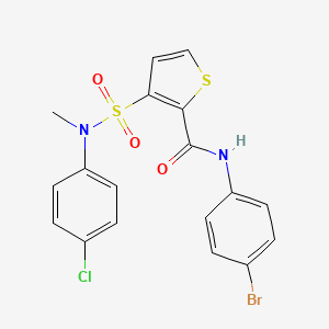 N-(4-bromophenyl)-3-(N-(4-chlorophenyl)-N-methylsulfamoyl)thiophene-2-carboxamide
