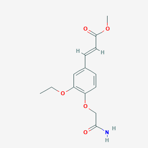 molecular formula C14H17NO5 B2896654 methyl (2E)-3-[4-(2-amino-2-oxoethoxy)-3-ethoxyphenyl]acrylate CAS No. 696646-07-8