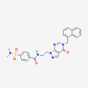 4-(N,N-dimethylsulfamoyl)-N-(2-(5-(naphthalen-1-ylmethyl)-4-oxo-4,5-dihydro-1H-pyrazolo[3,4-d]pyrimidin-1-yl)ethyl)benzamide