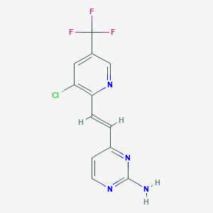 4-[(E)-2-[3-chloro-5-(trifluoromethyl)pyridin-2-yl]ethenyl]pyrimidin-2-amine