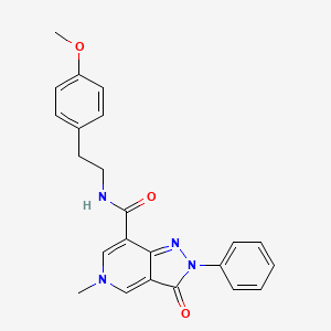 molecular formula C23H22N4O3 B2896677 N-(4-methoxyphenethyl)-5-methyl-3-oxo-2-phenyl-3,5-dihydro-2H-pyrazolo[4,3-c]pyridine-7-carboxamide CAS No. 921832-64-6