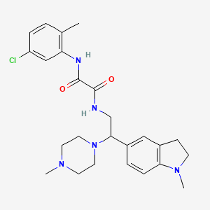 molecular formula C25H32ClN5O2 B2896680 N'-(5-chloro-2-methylphenyl)-N-[2-(1-methyl-2,3-dihydro-1H-indol-5-yl)-2-(4-methylpiperazin-1-yl)ethyl]ethanediamide CAS No. 921925-42-0
