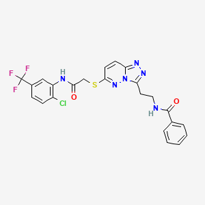 B2896683 N-(2-(6-((2-((2-chloro-5-(trifluoromethyl)phenyl)amino)-2-oxoethyl)thio)-[1,2,4]triazolo[4,3-b]pyridazin-3-yl)ethyl)benzamide CAS No. 872994-06-4