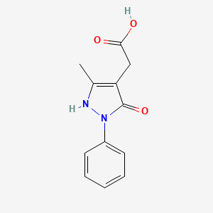 molecular formula C12H12N2O3 B2896688 2-(5-methyl-3-oxo-2-phenyl-2,3-dihydro-1H-pyrazol-4-yl)acetic acid CAS No. 1015844-47-9