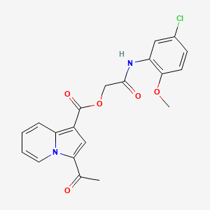 2-((5-Chloro-2-methoxyphenyl)amino)-2-oxoethyl 3-acetylindolizine-1-carboxylate