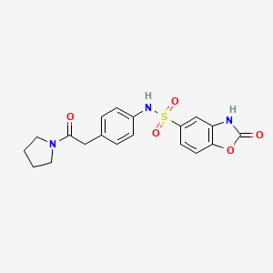 2-oxo-N-(4-(2-oxo-2-(pyrrolidin-1-yl)ethyl)phenyl)-2,3-dihydrobenzo[d]oxazole-5-sulfonamide