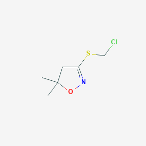 molecular formula C6H10ClNOS B2896719 3-(Chloromethylsulfanyl)-5,5-dimethyl-4H-1,2-oxazole CAS No. 2412945-67-4
