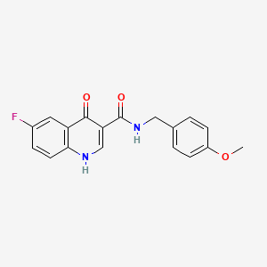 6-Fluoro-4-hydroxy-N-[(4-methoxyphenyl)methyl]quinoline-3-carboxamide