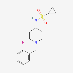 molecular formula C15H21FN2O2S B2896762 N-{1-[(2-fluorophenyl)methyl]piperidin-4-yl}cyclopropanesulfonamide CAS No. 2415472-61-4
