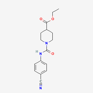 molecular formula C16H19N3O3 B2896786 Ethyl 1-[(4-cyanophenyl)carbamoyl]piperidine-4-carboxylate CAS No. 1024487-04-4