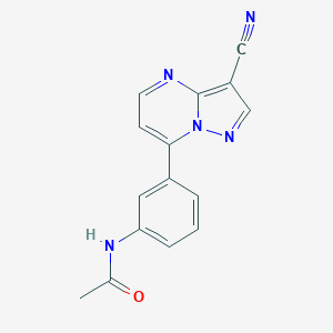 molecular formula C15H11N5O B028968 N-[3-(3-Cyanopyrazolo[1,5-a]pyrimidin-7-yl)phenyl]acetamide CAS No. 115931-01-6